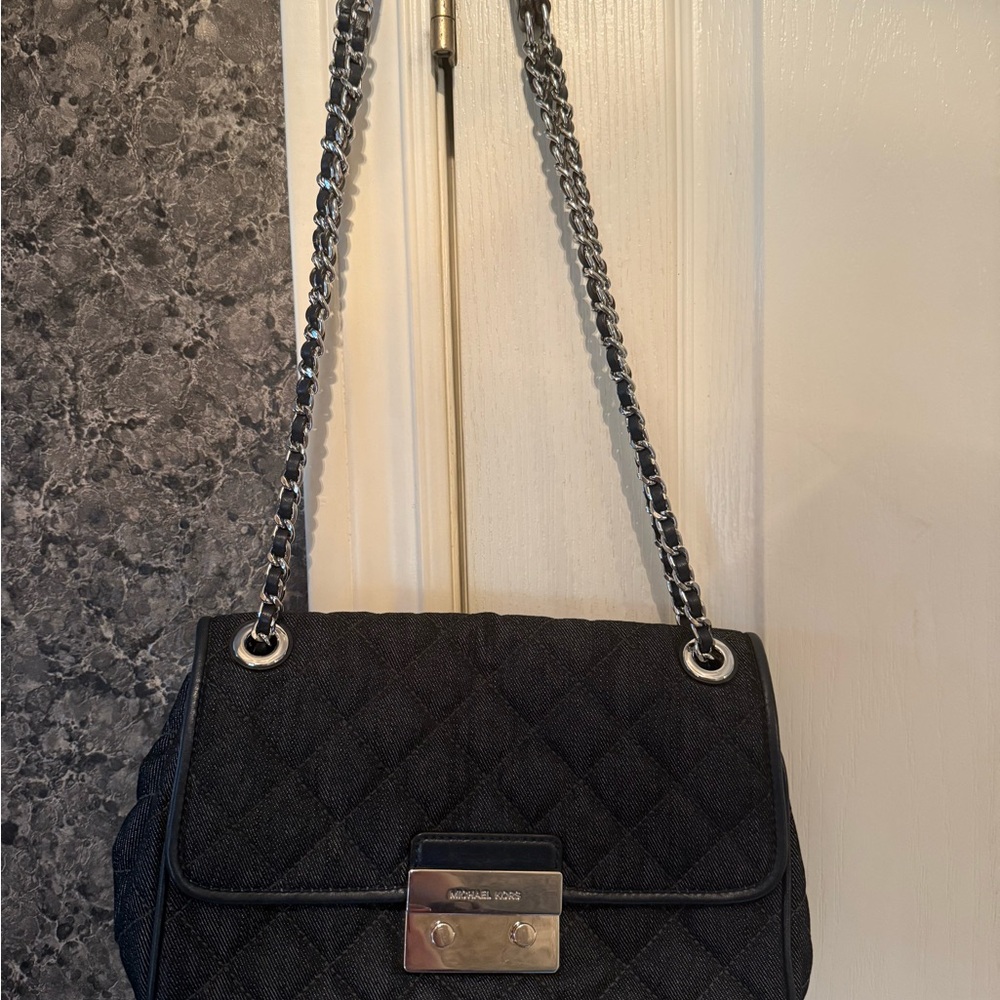 Michael Kors Denim Quilted Shoulder Bag